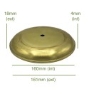Tapa portaglobos de latón 160mm diámetro x 4mm