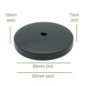 Tapa de metal color negro 93mm diámetro x 7mm