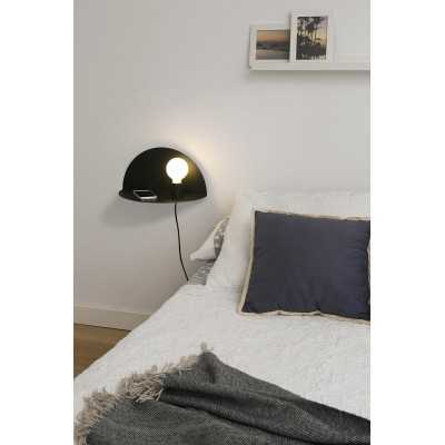 Wandleuchte aus Stahl E27, mattschwarz, LA NOE