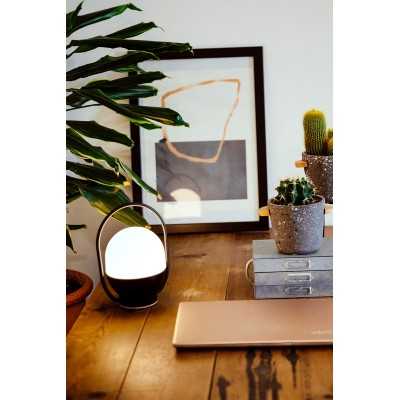 Tischleuchte aus Kunststoff mit integrierter LED, mattschwarz, CLAMECY