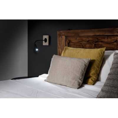 Wandleuchte aus Stahl mit integrierter LED, Holz, DENAIN