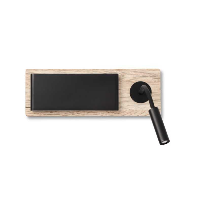 Wandleuchte aus Stahl mit integrierter LED, Holz, VEUVES