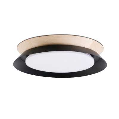 Deckenleuchte aus Stahl mit integrierter LED, mattschwarz, MAINXE