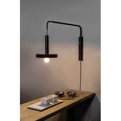 Wandleuchte aus Stahl E27, mattschwarz, GALERIA