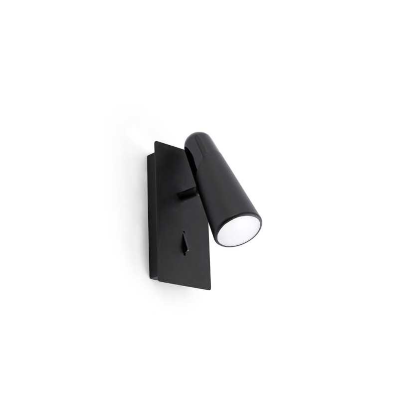 Wandleuchte aus Aluminium mit integrierter LED, mattschwarz, TASSAT