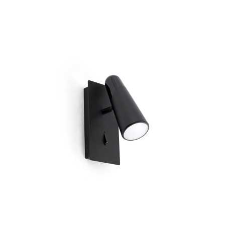 Wandleuchte aus Aluminium mit integrierter LED, mattschwarz, TASSAT