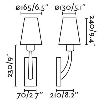 Wandleuchte aus Stahl E27, gebuersteter Stahl, FOGATA