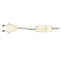 Conexión trenzada seda beige 200cm interruptor y clavija