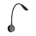 Wandleuchte aus Aluminium mit integrierter LED, mattschwarz, BARBAS