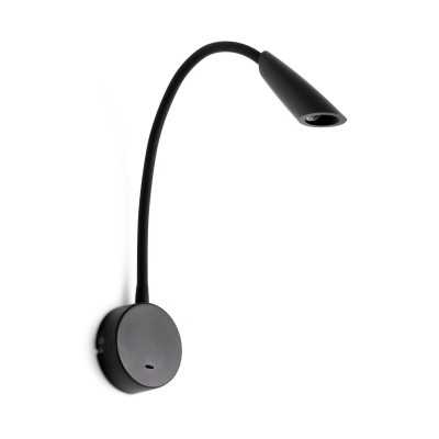 Wandleuchte aus Aluminium mit integrierter LED, mattschwarz, BARBAS