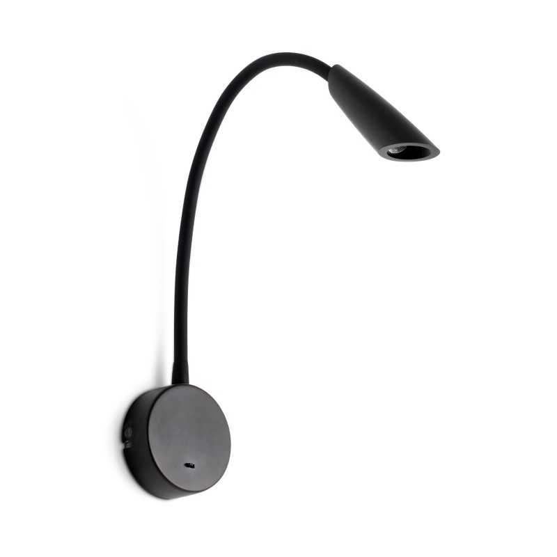 Wandleuchte aus Aluminium mit integrierter LED, mattschwarz, BARBAS