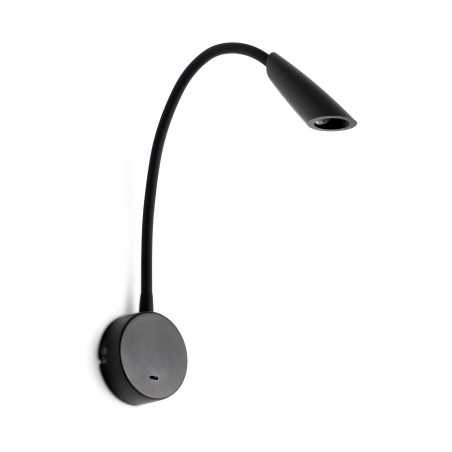 Wandleuchte aus Aluminium mit integrierter LED, mattschwarz, BARBAS