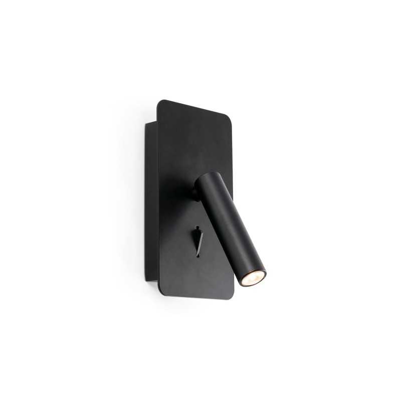 Wandleuchte aus Aluminium mit integrierter LED, mattschwarz, AVRECHY