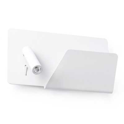 Wandleuchte aus Aluminium mit integrierter LED, mattweiss, BARDOT