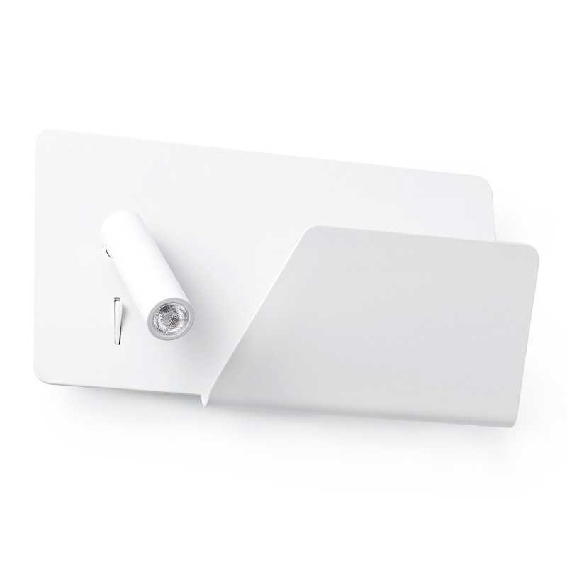 Wandleuchte aus Aluminium mit integrierter LED, mattweiss, BARDOT