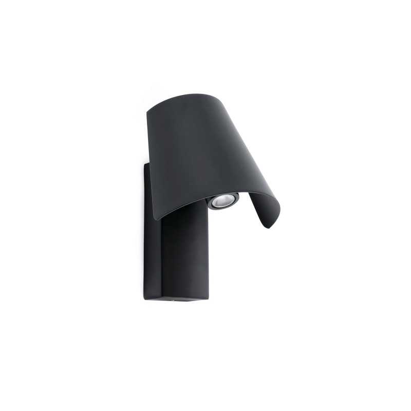 Wandleuchte aus Stahl mit integrierter LED, mattschwarz, CHABANU