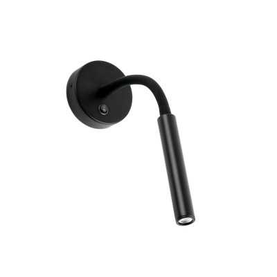Wandleuchte aus Aluminium mit integrierter LED, mattschwarz, LA TOUR