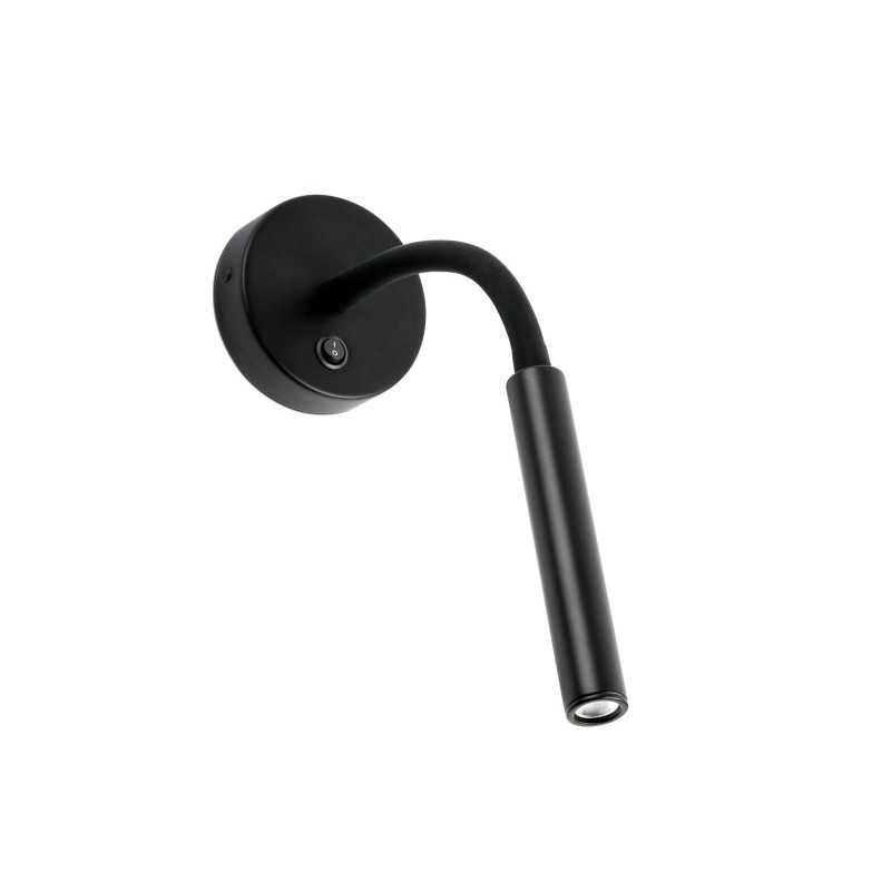 Wandleuchte aus Aluminium mit integrierter LED, mattschwarz, LA TOUR