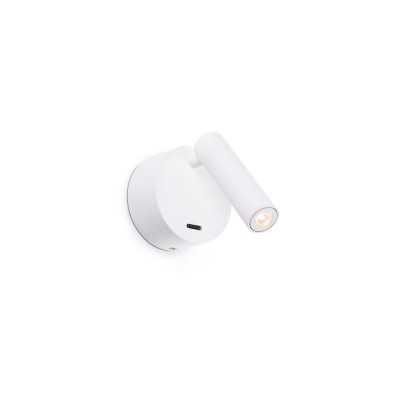 Wandleuchte aus Stahl mit integrierter LED, mattweiss, THIEUX