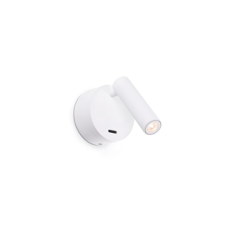 Wandleuchte aus Stahl mit integrierter LED, mattweiss, THIEUX