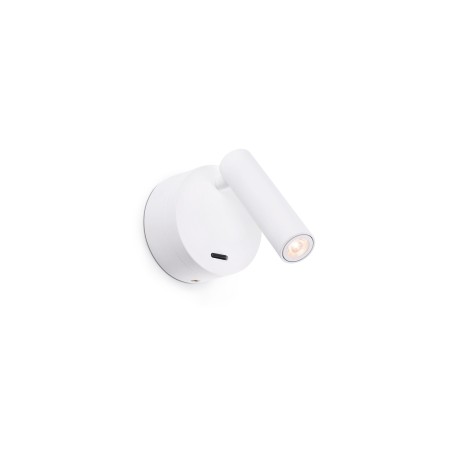 Wandleuchte aus Stahl mit integrierter LED, mattweiss, THIEUX