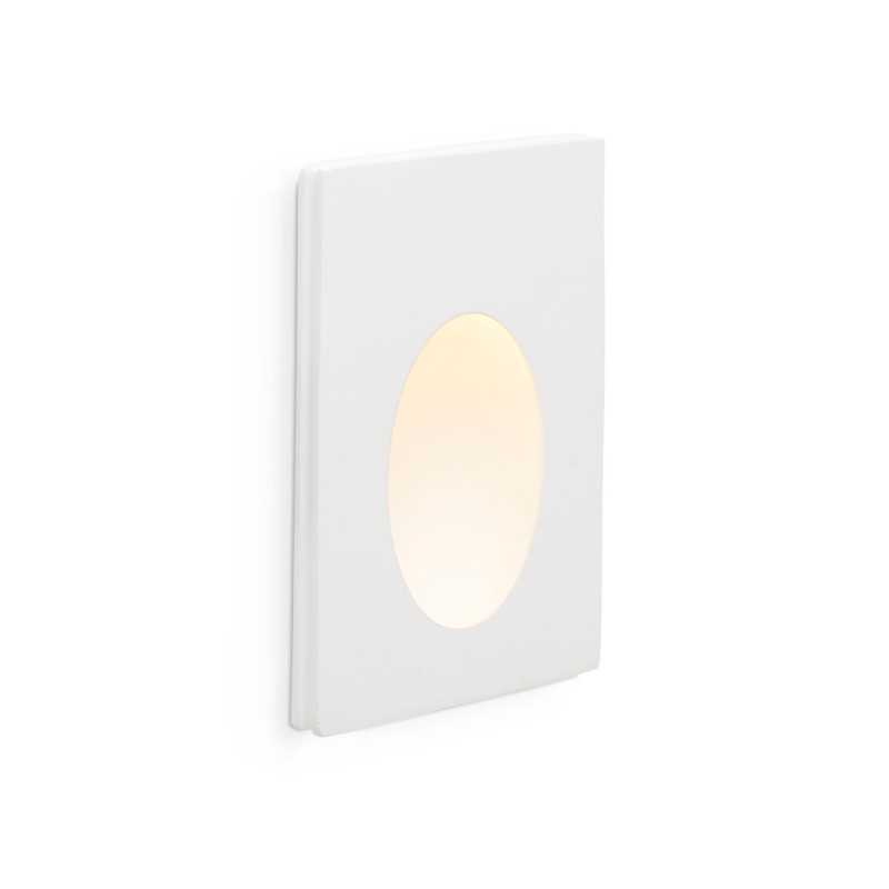 Wandleuchte aus Gips mit integrierter LED, mattweiss, XAMBES