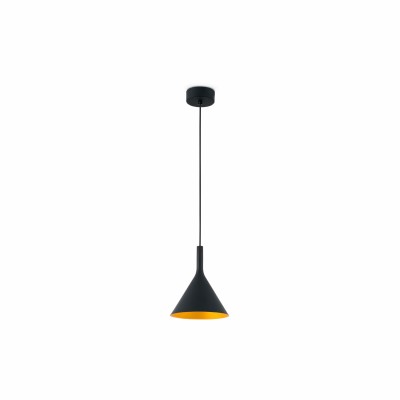 Deckenleuchte aus Stahl mit integrierter LED, schwarz, LANGIS
