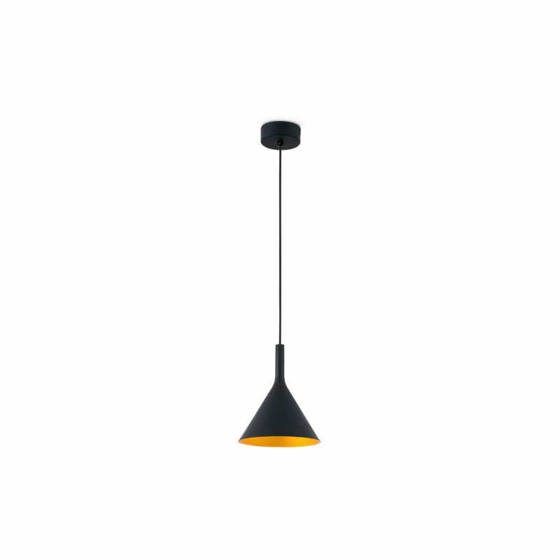 Deckenleuchte aus Stahl mit integrierter LED, schwarz, LANGIS
