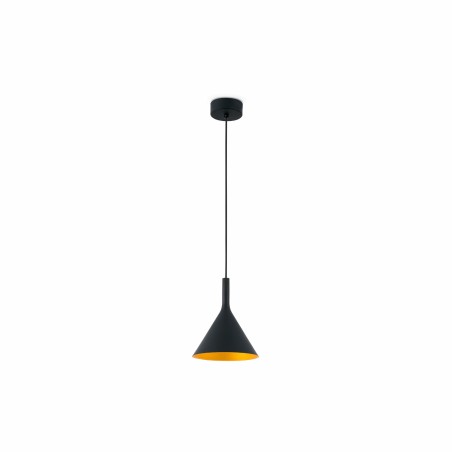 Deckenleuchte aus Stahl mit integrierter LED, schwarz, LANGIS