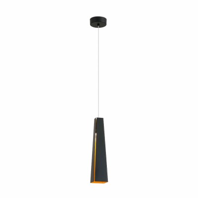 Deckenleuchte aus Aluminium mit integrierter LED, mattschwarz, AMPLIER